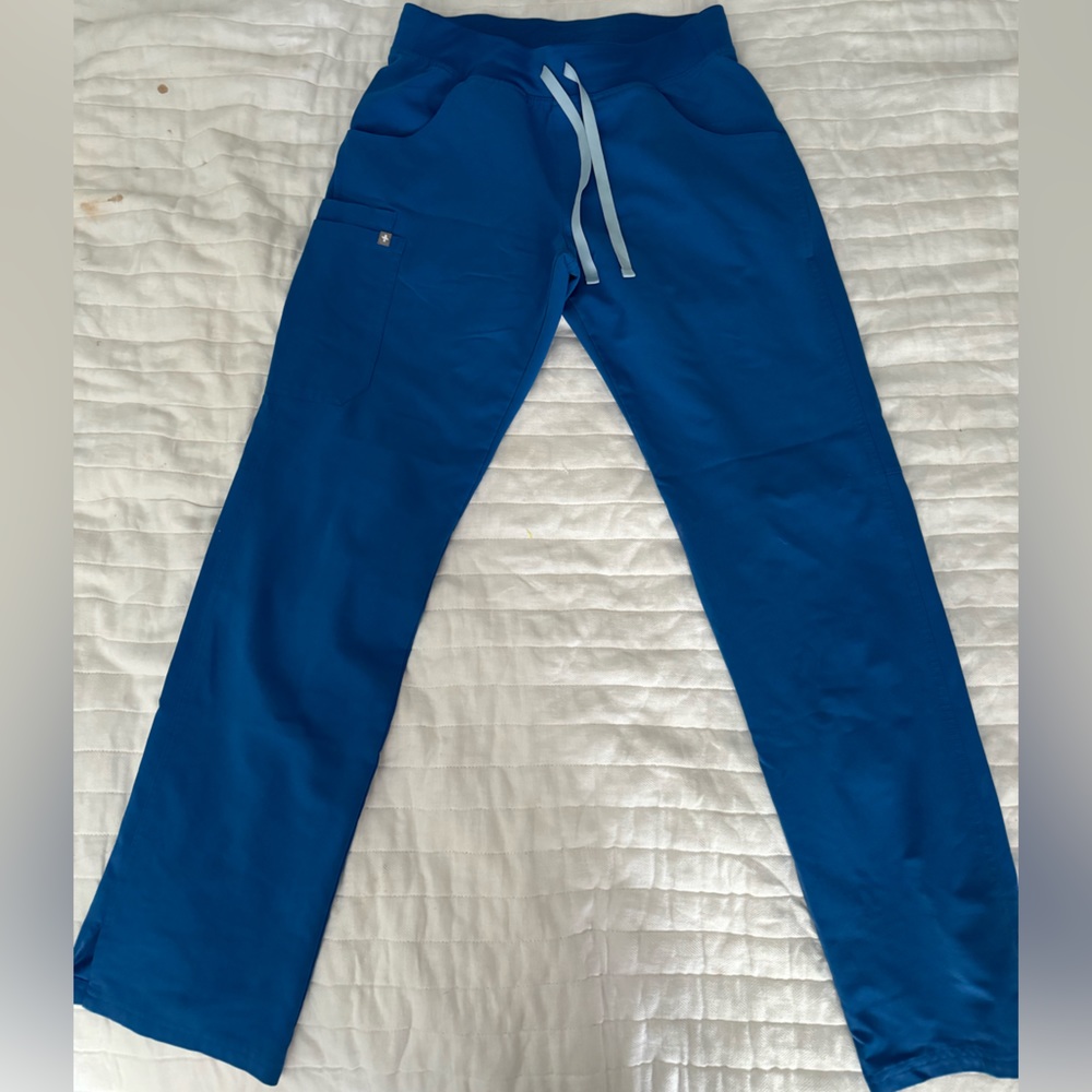 Figs Small Tall Royal Blue Kade Cargo Scrub Pants